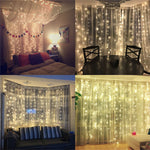 Coversage 3X3M Christmas Curtain Fairy Decorative Garlands LED String Net Lights Xmas Wedding Decoration Lights