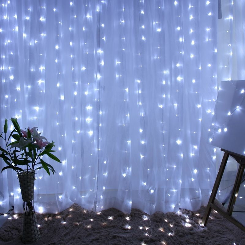 Coversage 3X3M Christmas Curtain Fairy Decorative Garlands LED String Net Lights Xmas Wedding Decoration Lights