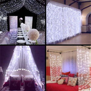 Coversage 3X3M Christmas Curtain Fairy Decorative Garlands LED String Net Lights Xmas Wedding Decoration Lights