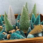 12-Piece Mini Christmas Tree Sisal Silk Cedar - Decoration Small Christmas Tree - Gold Silver Blue Green White Mini Tree