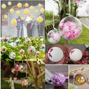 10pcs Christmas Tress Decorations Ball Transparent Open Plastic Clear Bauble Ornament Gift Present Box Decoration