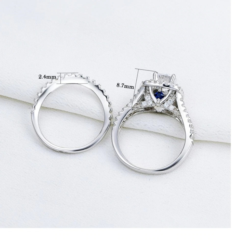 925 Sterling Silver Ring 2 pcs set