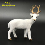 Christmas Dolls White Reindeer Xmas White Deer Elk Plush New Year Christmas Decorations Ornaments Home Gift