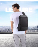 Slim Laptop Backpack Men 15.6 inch Office Work Men Backpack Business Bag Unisex Black Ultralight Backpack Thin Back Pack