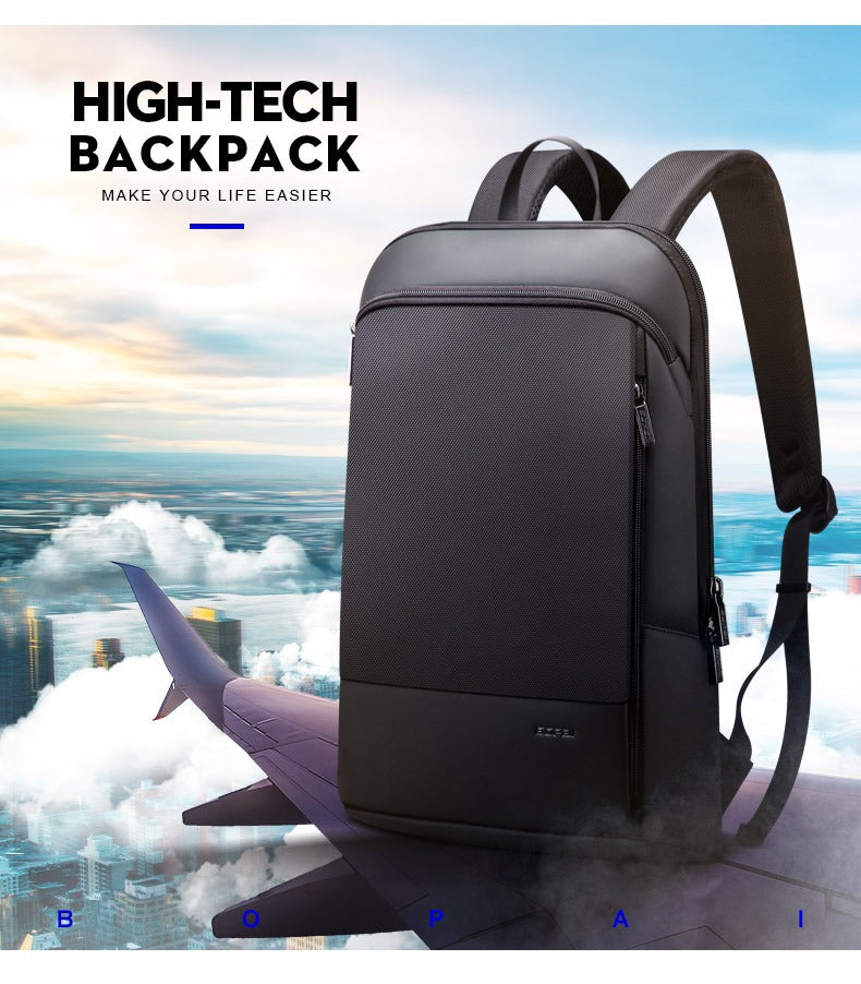 Slim Laptop Backpack Men 15.6 inch Office Work Men Backpack Business Bag Unisex Black Ultralight Backpack Thin Back Pack