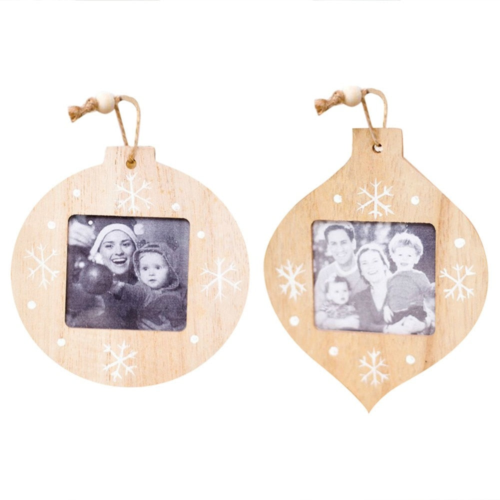 Christmas Decorations Wooden Photo Frame Pendant Christmas