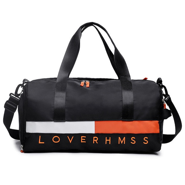 Outdoor Waterproof  Nylon Sports Gym Bags Men Women Training Fitness Travel Handbag Yoga Mat Sport Bag with shoes Compartment