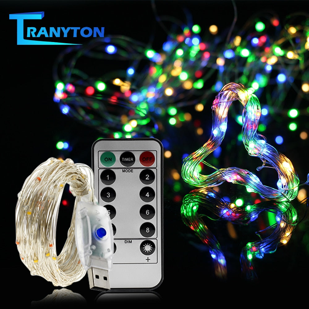 USB LED String Light Colorful Waterproof LED Copper Wire Strings Holiday Lighting Fairy For Christmas Party Wedding Decoration