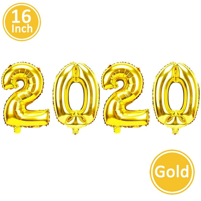 2020 Happy New Year Gold Foil Balloons Eve Party Decor 2019 Merry Christmas Decorations For Home Ornaments Tree Santa Claus