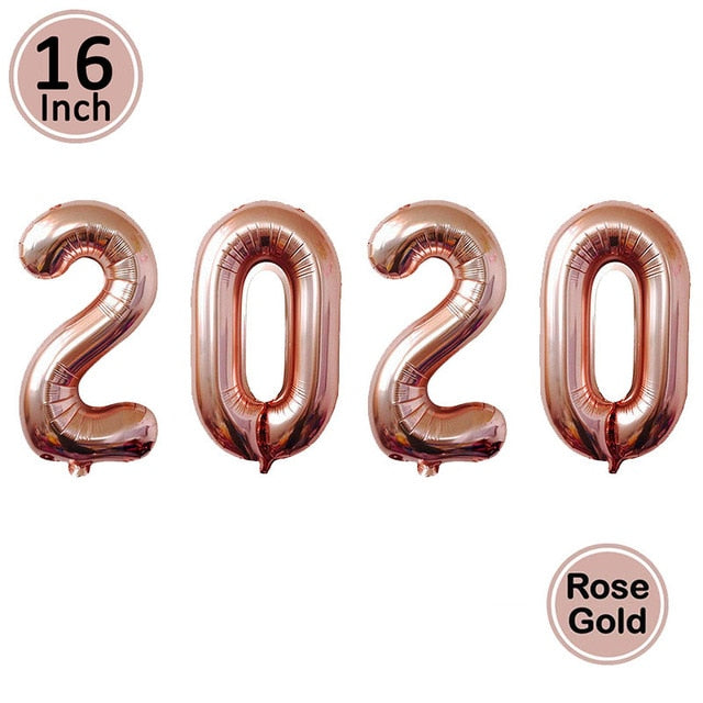 2020 Happy New Year Gold Foil Balloons Eve Party Decor 2019 Merry Christmas Decorations For Home Ornaments Tree Santa Claus