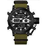 MEGALITH Fashion Men's Sport Quartz Watch Men Multifunction Waterproof Luminous Wristwatch Men Dual Dispay Clock Horloges Mannen