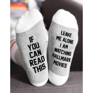 1Pair Creative Hallmark Movies Soft Socks Christmas Letters Printed Women Winter Warm Socks Gifts