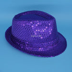 Woman Men Kids LED Blinking Sequin Jazz Hat Cap Bow Tie Performance Props Glow Party Birthday Halloween Christmas Decorations