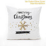 45x45cm Cotton Linen Merry Christmas Cover Cushion Christmas Decor for Home