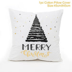 45x45cm Cotton Linen Merry Christmas Cover Cushion Christmas Decor for Home