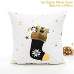 45x45cm Cotton Linen Merry Christmas Cover Cushion Christmas Decor for Home