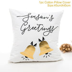 45x45cm Cotton Linen Merry Christmas Cover Cushion Christmas Decor for Home