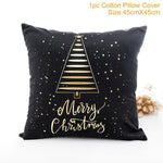 45x45cm Cotton Linen Merry Christmas Cover Cushion Christmas Decor for Home