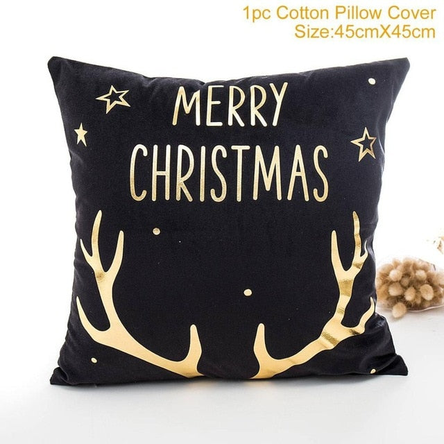 45x45cm Cotton Linen Merry Christmas Cover Cushion Christmas Decor for Home