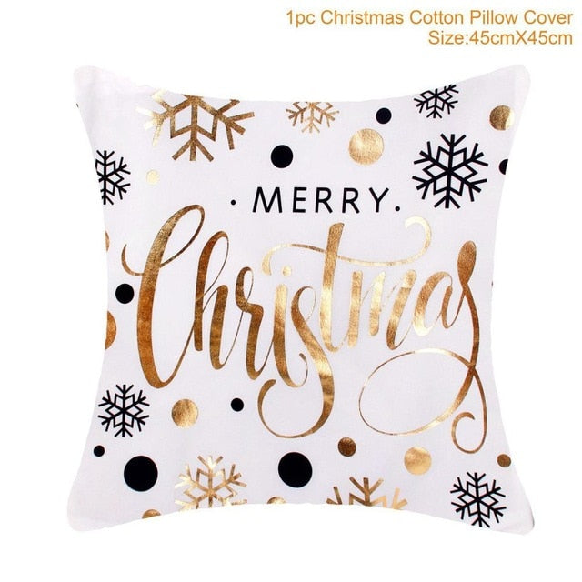 45x45cm Cotton Linen Merry Christmas Cover Cushion Christmas Decor for Home