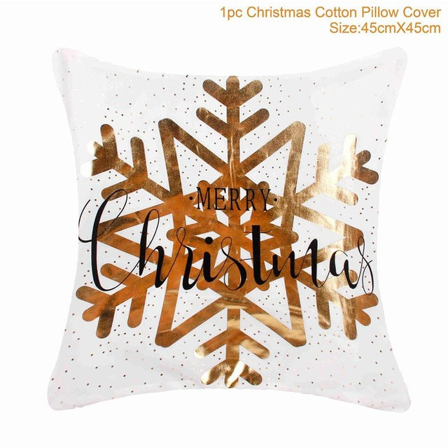 45x45cm Cotton Linen Merry Christmas Cover Cushion Christmas Decor for Home