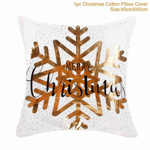 45x45cm Cotton Linen Merry Christmas Cover Cushion Christmas Decor for Home