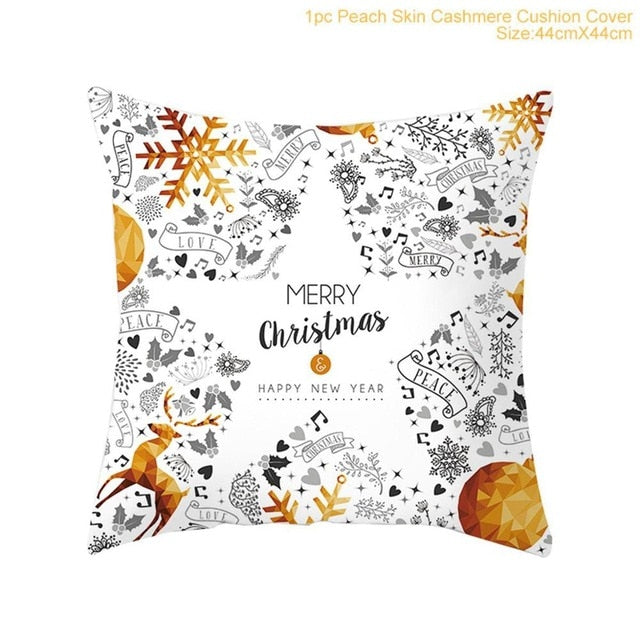 45x45cm Cotton Linen Merry Christmas Cover Cushion Christmas Decor for Home