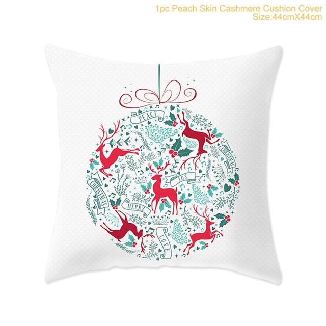 45x45cm Cotton Linen Merry Christmas Cover Cushion Christmas Decor for Home