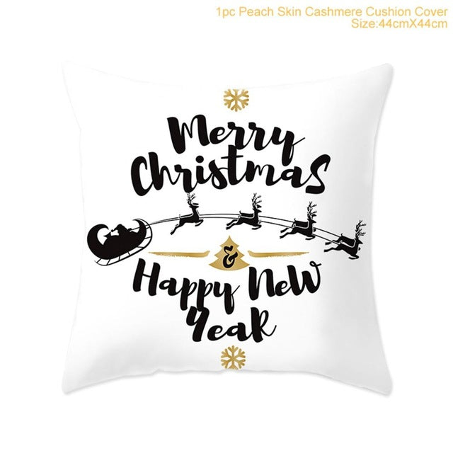 45x45cm Cotton Linen Merry Christmas Cover Cushion Christmas Decor for Home