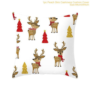 45x45cm Cotton Linen Merry Christmas Cover Cushion Christmas Decor for Home