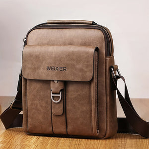 Men bag 2019 new fashion england style crossbody leather messenger bag men vintage casual shoulder men bags zipper man handbags