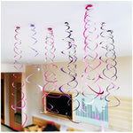 Happy Birthday Decorative 6pc/pack Metallic Ceiling Hanging Swirl for Baby Shower Wedding Halloween Birthday Party Decoration