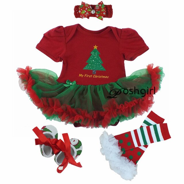 Cotton Baby Girls Clothes 1 Year 1st Christmas Dress Party Dresses for Girl Toddler Kids Baptism Gown Tutu Outfits with Headband