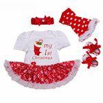 Cotton Baby Girls Clothes 1 Year 1st Christmas Dress Party Dresses for Girl Toddler Kids Baptism Gown Tutu Outfits with Headband