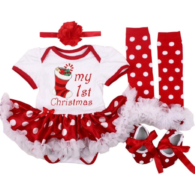 Cotton Baby Girls Clothes 1 Year 1st Christmas Dress Party Dresses for Girl Toddler Kids Baptism Gown Tutu Outfits with Headband