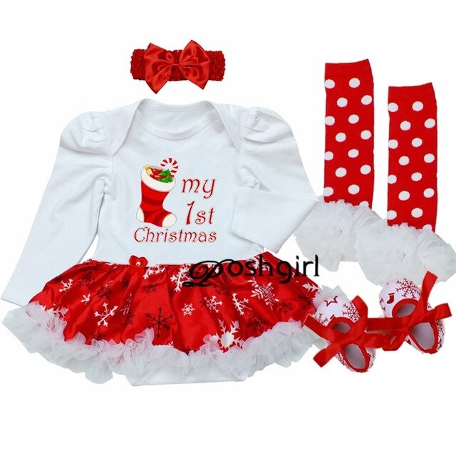 Cotton Baby Girls Clothes 1 Year 1st Christmas Dress Party Dresses for Girl Toddler Kids Baptism Gown Tutu Outfits with Headband