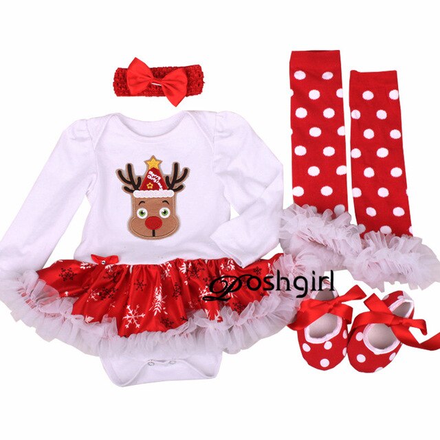 Cotton Baby Girls Clothes 1 Year 1st Christmas Dress Party Dresses for Girl Toddler Kids Baptism Gown Tutu Outfits with Headband