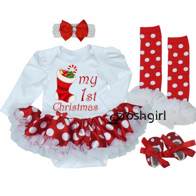 Cotton Baby Girls Clothes 1 Year 1st Christmas Dress Party Dresses for Girl Toddler Kids Baptism Gown Tutu Outfits with Headband