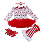 Cotton Baby Girls Clothes 1 Year 1st Christmas Dress Party Dresses for Girl Toddler Kids Baptism Gown Tutu Outfits with Headband