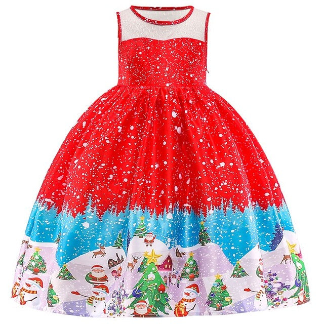 Christmas Dress Costume Princess Girl's New Year Party Dresses Children Kids Clothing