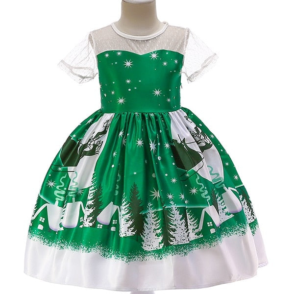 Christmas Dress Costume Princess Girl's New Year Party Dresses Children Kids Clothing