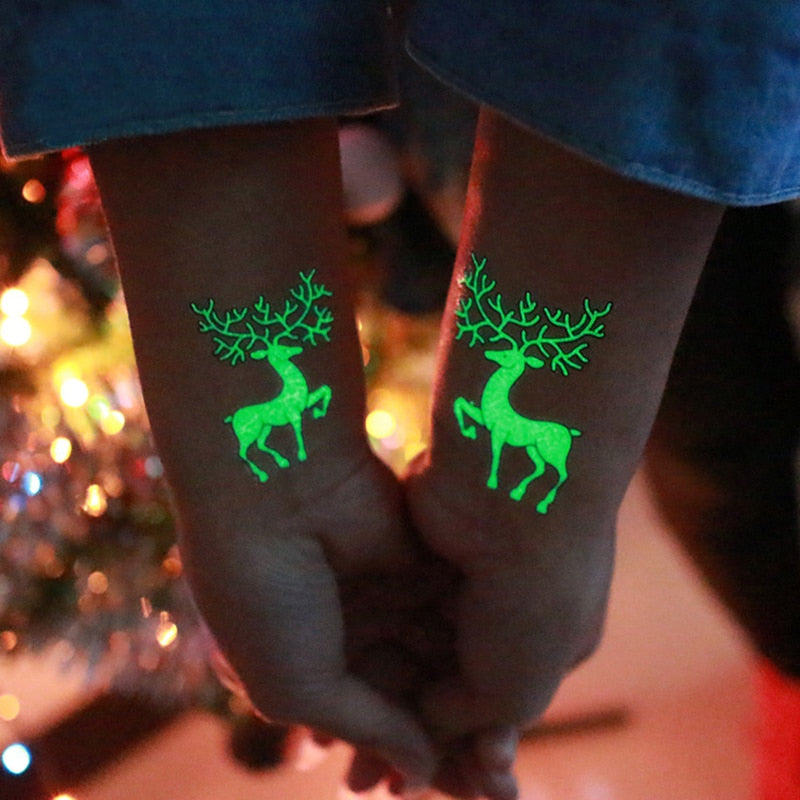 1 Pcs Luminous Temporary Tattoo Stickers Party Decoration Christmas Carnival Party New Year Decor Christmas Decorations