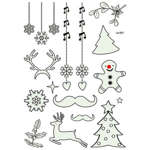 1 Pcs Luminous Temporary Tattoo Stickers Party Decoration Christmas Carnival Party New Year Decor Christmas Decorations