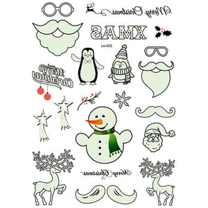 1 Pcs Luminous Temporary Tattoo Stickers Party Decoration Christmas Carnival Party New Year Decor Christmas Decorations