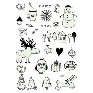 1 Pcs Luminous Temporary Tattoo Stickers Party Decoration Christmas Carnival Party New Year Decor Christmas Decorations