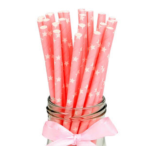 25Pcs Paper Drinking Straws Wedding Hen Party DIY Table Decoration Birthday Kids Its a Boy Girl Baby Shower Adult Supplies