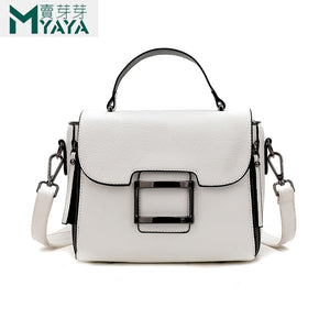 MAIYAYA 2019 New White Crossbody Bags For Women High Quality PU Women Messenger Bags Fashion Flap Totes For Girls Sac A Main