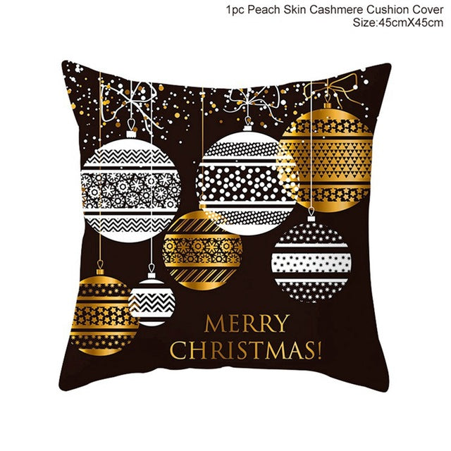 45x45cm Cotton Linen Merry Christmas Cover Cushion Christmas Decor for Home