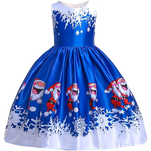 Christmas Dress Costume Princess Girl's New Year Party Dresses Children Kids Clothing