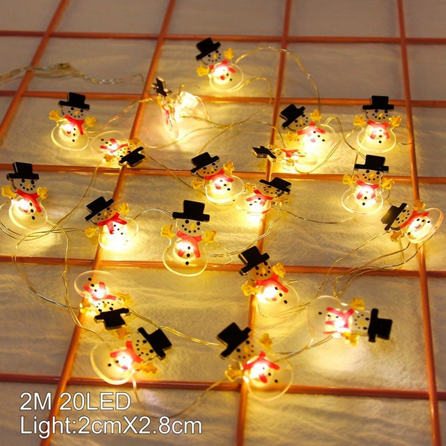 Snowman Christmas Tree LED Garland String Lights Christmas Decoration For Home 2019 Christmas Ornaments Navidad Natal New Year